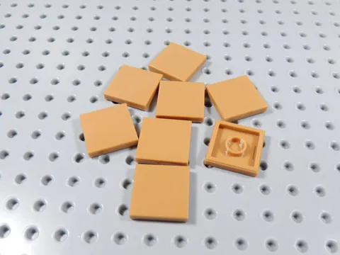 LEGO Lot of 8 Medium Nougat 2x2 Smooth Tiles Plates BA