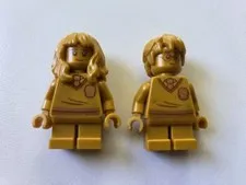 Lego Mini Figure Harry Potter Hermione & Harry Pearl Gold 20th Anniversary