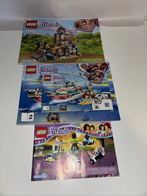 3 Lego Friends 41340 + 41381 +  41128 Instruction Book Manuals Only