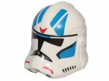 LEGO White Minifigure, Headgear Helmet SW Clone Trooper (Phase 2) with Blue and