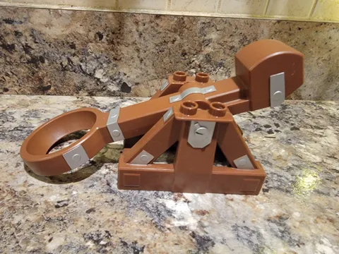 Lego Duplo Knights Castle Catapult Complete Assembly Specialty Part Brown Silver