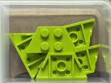 LEGO Parts - Lime Wedge, Plate 2 x 4 - No 51739 - QTY 5