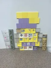 Lot Of 48 LEGO Friends Wall Panels Gray Trans Clear Purple Yellow 1x6x5 Stickers