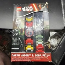 Star Wars Darth Vader & Boba Fett Lego Buildable Watch 8020813 New Old Stock