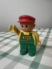 LEGO Duplo Figure Man Zoo Keeper Green Legs and Yellow Body Red Hat