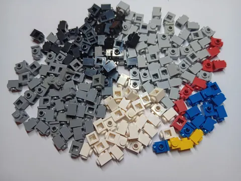 LEGO BULK LOT OF 194 BRICK MODIFIED 1X1 HEADLIGHT PIECES MIXED COLORS #4070