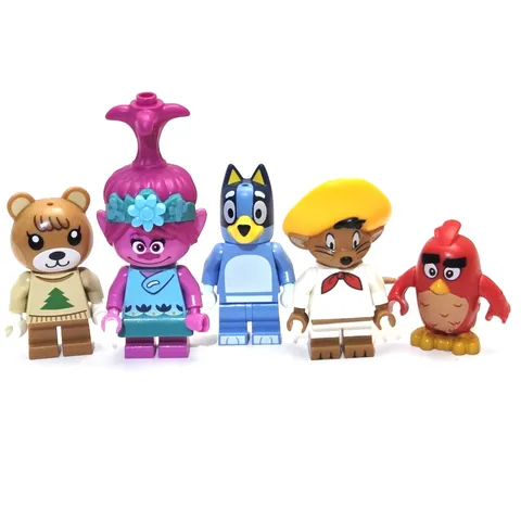 LEGO Minifigure Lot Maple Bluey Poppy Speedy Gonzales Angry Birds 5 Fun Figures