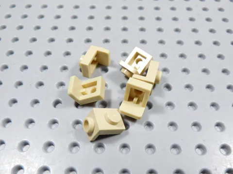 LEGO Lot of 6 Tan 1x1-1x1 Brackets BC