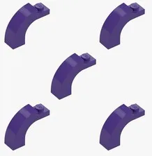 5 New LEGO Dark Purple 1x3x2 Curved Top Arch Bricks round rounded 92903 6097497