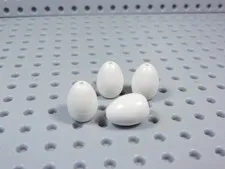 LEGO Lot of 4 White Eggs w/ Hole on Top Food Accessory Minifig AZ