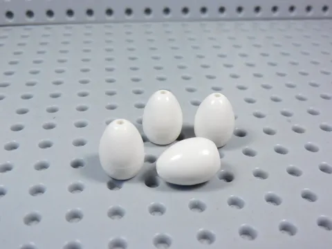 LEGO Lot of 4 White Eggs w/ Hole on Top Food Accessory Minifig AZ