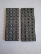 No 418 2x Lego plate 4x10.  3030 Dark Grey