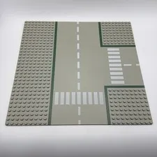 Lego Old Light Gray Baseplate Road 32 x 32 9-Stud T Intersection