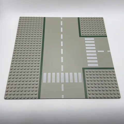 Lego Old Light Gray Baseplate Road 32 x 32 9-Stud T Intersection