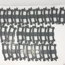 LEGO DUPLO Train Track Lot 23 Curved Dark Gray Railroad Track Pieces