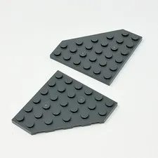 6106 LEGO Parts Plate 6x6 Cut Corner DARK BLUISH GRAY (2)