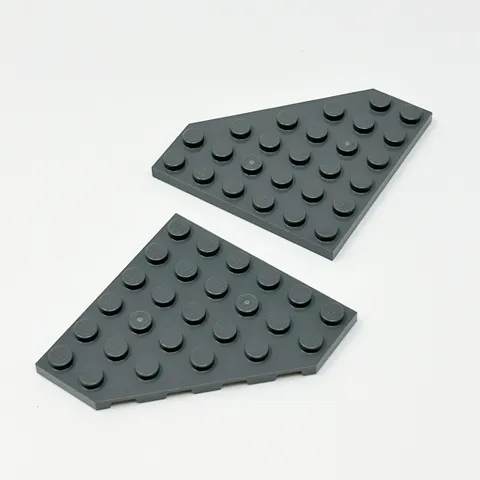 6106 LEGO Parts Plate 6x6 Cut Corner DARK BLUISH GRAY (2)