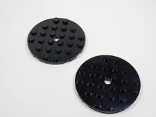 LEGO Lot of 2 Black Round 6x6 Plates S9