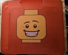 2013 LEGO Minifigure Head Red Project Portable Case  measurement 10.5x7.5" 