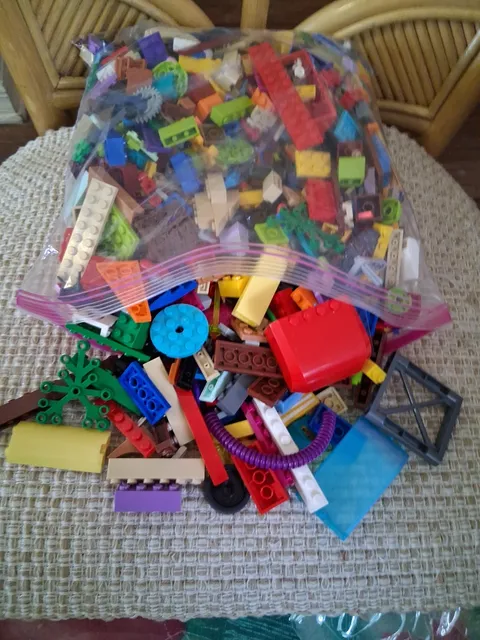 LEGO bulk lot of 2.5 lbs. of mixed bricks assorted sizes shapes and colors