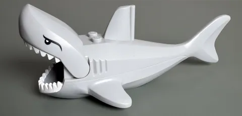 LEGO Shark Large Light Bluish Gray Shark w Gills White Teeth 62605pb01c01