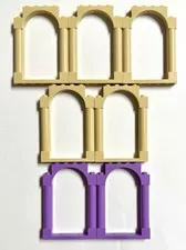 LEGO NEW #40066 5 TAN 2 LAVENDER DOOR FRAME 1 X 6 X 7 w/ ROUND PILLAR 7 PIECES