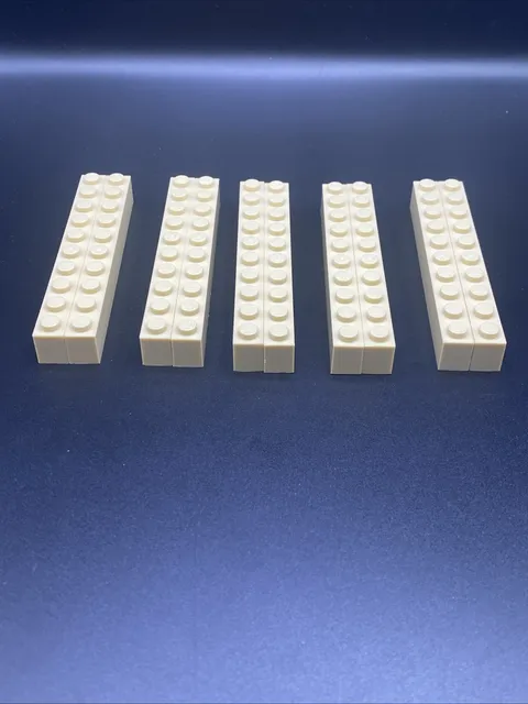 LEGO BRICK 1 X 10 PART 6111 TAN LOT OF 10