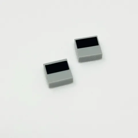 3070pb389 LEGO Tile 1x1 Black Rectangle Stripe Print Light Bluish Gray (2)