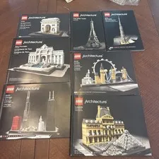 LEGO ARCHITECTURE Lot Of 7 Instruction Manuals Trevi Chicago Louvre London Burj