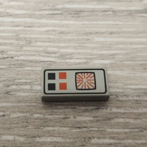 Lego 3069p25 Old Light Gray Tile 1 x 2 Red and Black Buttons Computer Pattern