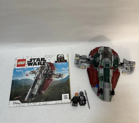 Lego Star Wars 75312 Boba Fett’s Starship Incomplete Manual Minifigures AS-IS