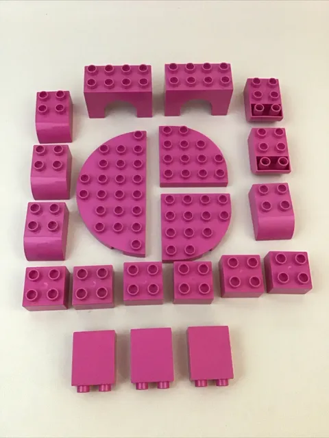 Lego Duplo Dark Pink Blocks Replacement Pieces 20pc Different Sizes Lot D