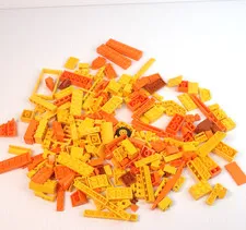 LEGO Parts - Assorted Yellow, Orange, Dark Orange Bulk Pieces - QTY 200+ (8oz)