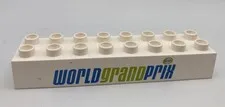 Lego Duplo Block Specialty Disney Cars Brick WORLD GRAND PRIX White 2X8
