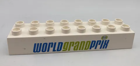 Lego Duplo Block Specialty Disney Cars Brick WORLD GRAND PRIX White 2X8