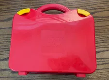 Lego Red Carrying Case Hard Plastic Latching Storage Box with 4 Dividers