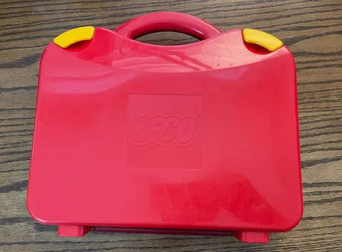 Lego Red Carrying Case Hard Plastic Latching Storage Box with 4 Dividers