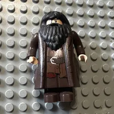 LEGO Rubeus Hagrid Minifigure Brown Coat Beard Long Hair Harry Potter Theme