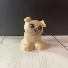 Lego Duplo Figure Small Bulldog/Pug beige w/ tan face