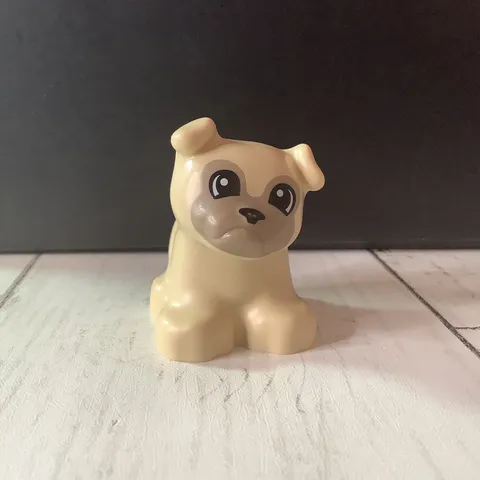 Lego Duplo Figure Small Bulldog/Pug beige w/ tan face