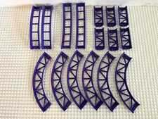 (16) LEGO Roller Coaster Track Lot-Dark Purple-Train Track-Straight, Curve, Ramp