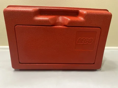Lego Vintage 1980's Plastic Red Storage Box Case w/ Handle 11" x 7.5" x 3.5"