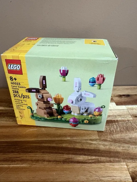 Lego Seasonal Easter 2 Rabbits Eggs Tulips Display #40523 Retired NEW 288 PCs 8+