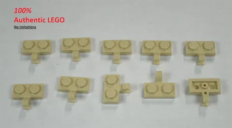 LEGO NEW 1x2 Tan Plate Horizontal Clip (10x) 6313119 Brick 65458