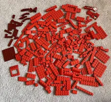 RED Lego Mixed Lot Of Different Sizes And Types
