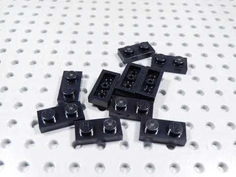 LEGO Lot of 10 Black 1x2 Plates BF