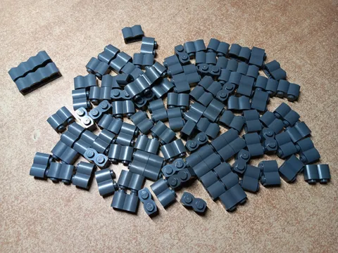 LEGO BULK LOT OF 100 DARK BLUISH GRAY LOG PROFILE BRICKS 1X2 1X4 #30136