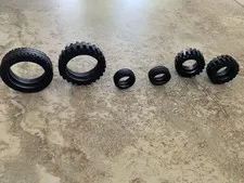 LEGO Bulk Lot 6pc Black Tires Mixed Sizes Plastic Tire Parts