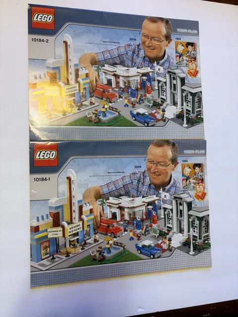 Set of 2 LEGO Town Plan Instruction Manual 10184-1 10184-2 MANUALS ONLY