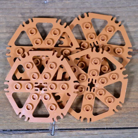 LEGO 64566 Md Nougat Technic Plate Rotor 6 Blade Water Wheel Hollow Studs Qty 4